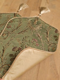 عسلی ساتن سیلک مدل فلورا سبز