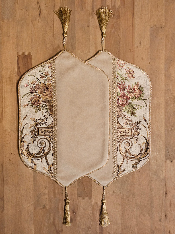 عسلی ساتن سیلک مدل وینتیج صدفی