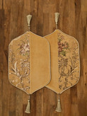 عسلی ساتن سیلک مدل وینتیج طلایی