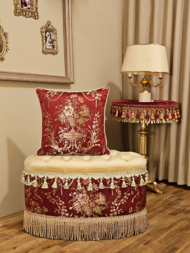 پاف ساتن سیلک مدل وینتیج زرشکی